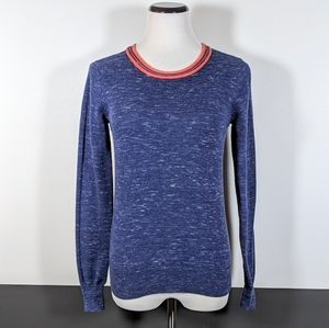 Dip•NWOT• Sweater•Blue W/ Orange Detailed Collar